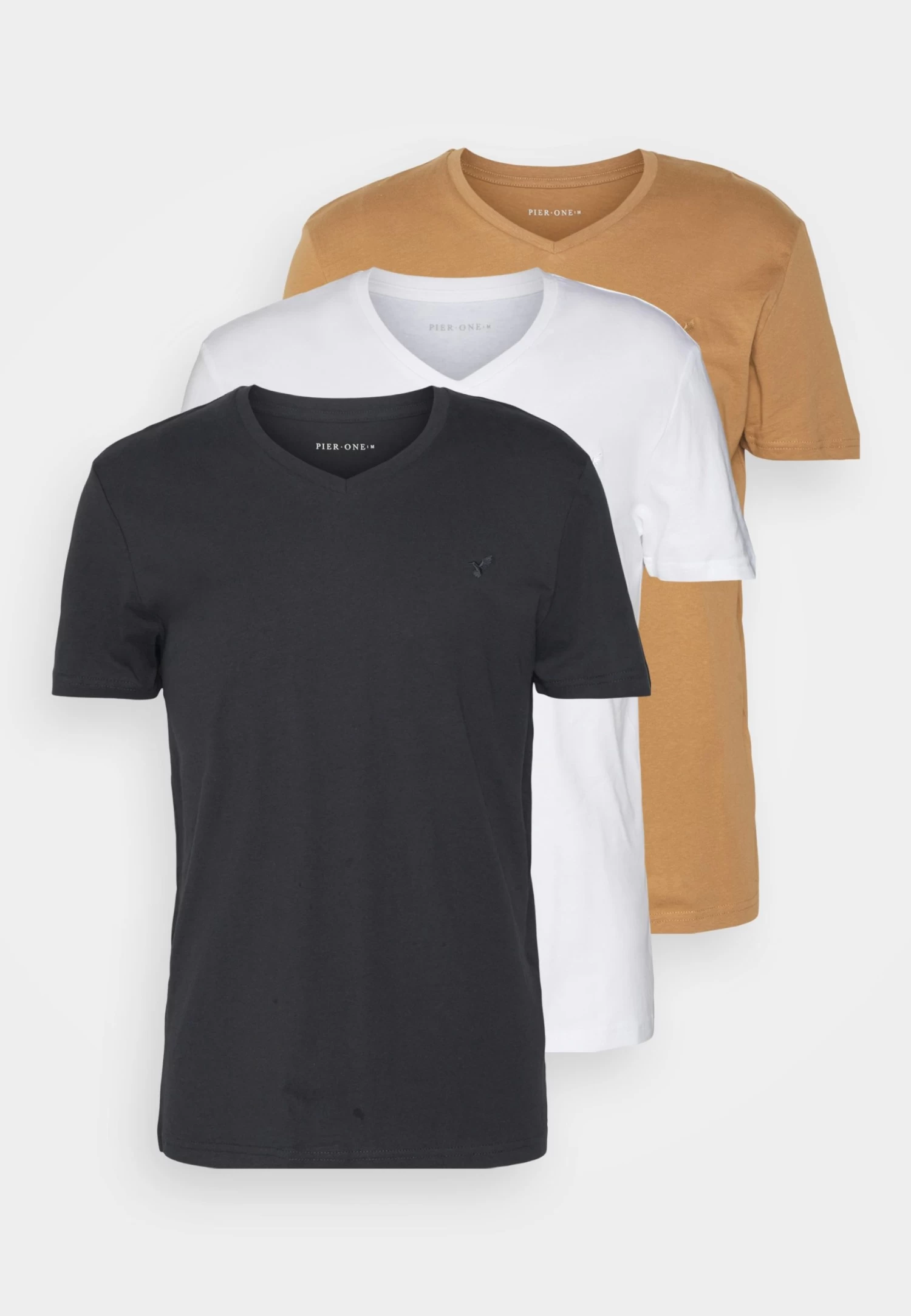 Pier One V Neck Bird Tonal 3 PackT-Shirt BasicLight Brown/White/Dark Blue Uomo T-shirt E Polo PI922O0XL-O11 8 Pier One V Neck Bird Tonal 3 PackT-Shirt BasicLight Brown/White/Dark Blue Uomo T-shirt E Polo PI922O0XL-O11 - immagine 6