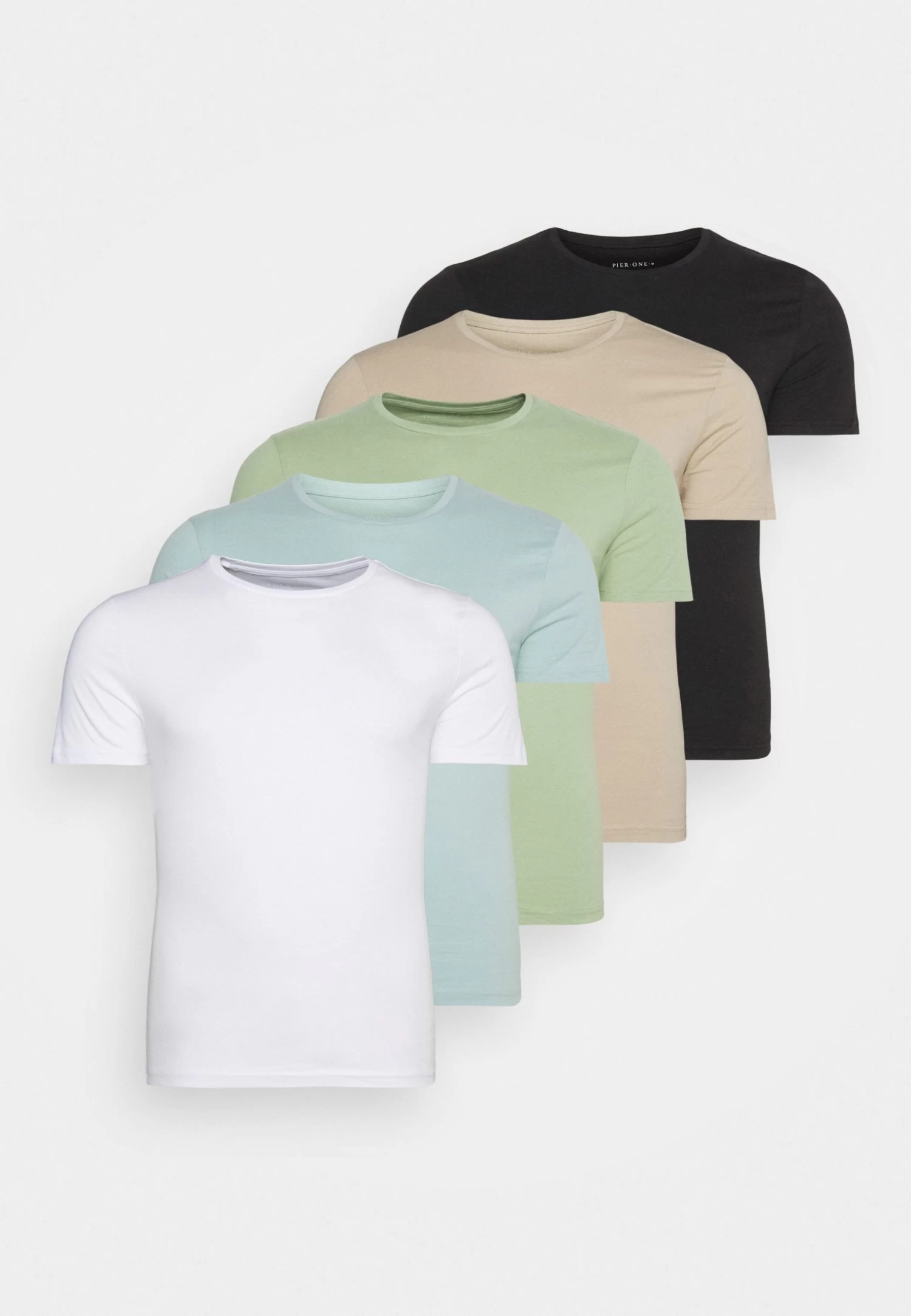Pier One 5 PackT-Shirt BasicWhite/Beige/Black Uomo T-shirt E Polo PI922O0R0-A11 3 Pier One 5 PackT-Shirt BasicWhite/Beige/Black Uomo T-shirt E Polo PI922O0R0-A11
