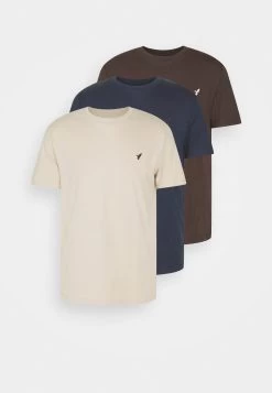 Pier One 3 PackT-Shirt BasicDark Blue/Beige/Dark Brown Uomo T-shirt E Polo PI922O0YA-K11 -Pier One 0ff326bc8c55447a9774470285a7df1e