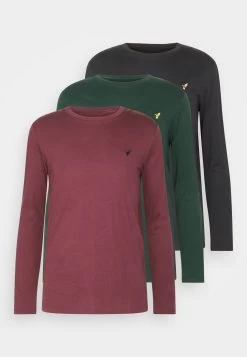 Pier One 3 Pack Unisex Maglietta A Manica LungaBlack/Bordeaux/Dark Green Uomo T-shirt E Polo PI921001H-Q12 -Pier One 11266ccfab134789a780f8985789fef2