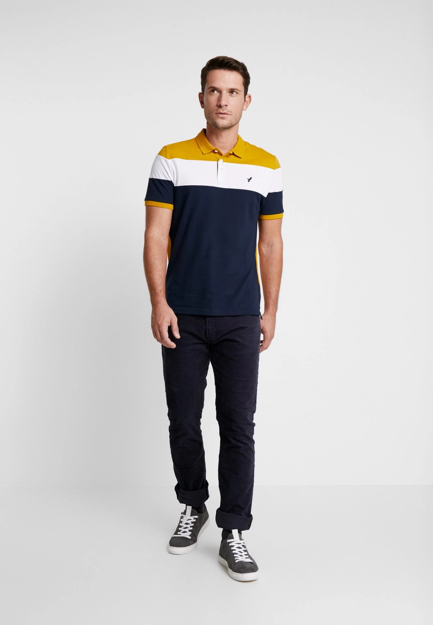Pier One Polo - Dark Blue/Mustard 4 Pier One Polo - Dark Blue/Mustard - immagine 2