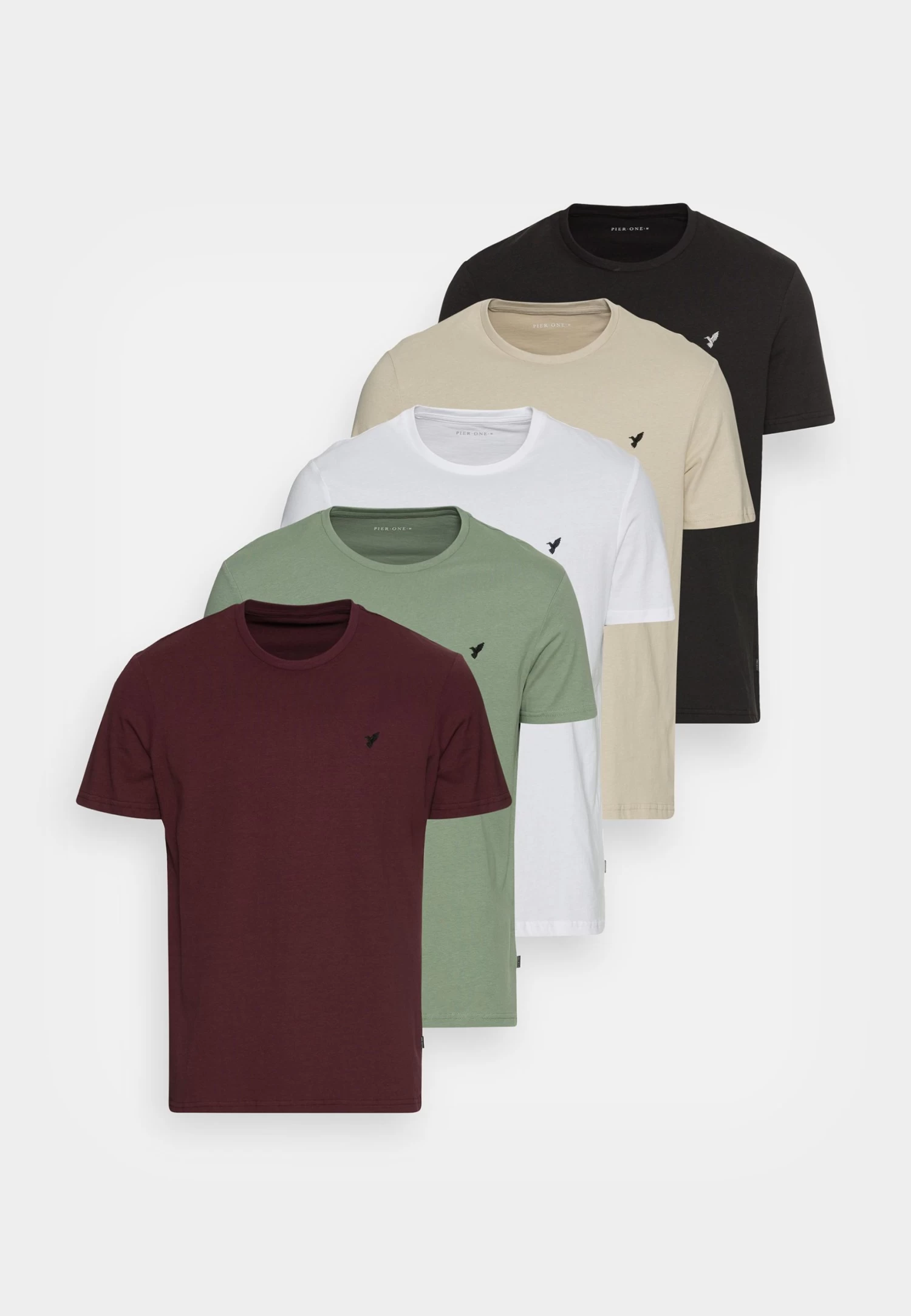 Pier One 5 PackT-Shirt BasicWhite/Green/Bordeaux/Black/Beige Uomo T-shirt E Polo PI922O0TV-A12 10 Pier One 5 PackT-Shirt BasicWhite/Green/Bordeaux/Black/Beige Uomo T-shirt E Polo PI922O0TV-A12 - immagine 8