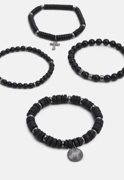 Pier One 4 Pack - Bracciale - Black -Pier One 38feea797ced458bb465001274f887e9