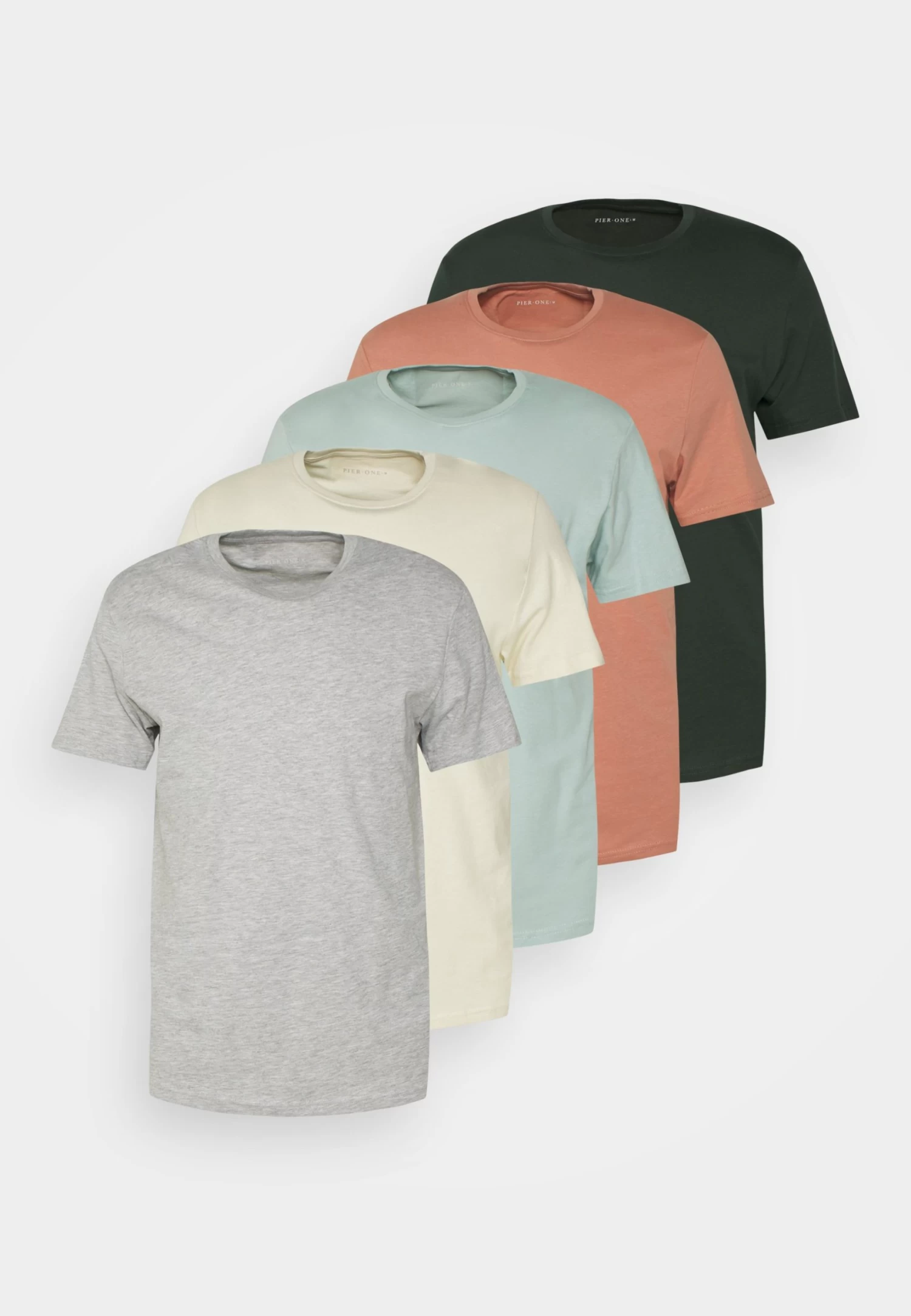 Pier One 5 PackT-Shirt BasicStone/Blue/Mottled Light GreyUomo T-shirt E Polo PI922O0GY-C12 4 Pier One 5 PackT-Shirt BasicStone/Blue/Mottled Light GreyUomo T-shirt E Polo PI922O0GY-C12 - immagine 2