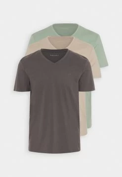 Pier One V Neck Bird Tonal 3 PackT-Shirt BasicMint/Off-Whit/Blue Grey Uomo T-shirt E Polo PI922O0XL-M11 -Pier One 493207f032b64f67a5273208d1791c07