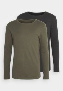 Pier One 2 PackMaglietta A Manica LungaBlack/Khaki Uomo T-shirt E Polo PI922O0GT-Q12 -Pier One 53fb57fe09314c7597291e1ba0dccb89
