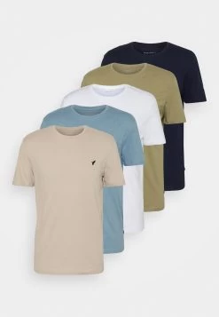 Pier One 5 PackT-Shirt BasicBeige/White/Light Blue Uomo T-shirt E Polo PI922O0TV-B11 -Pier One 66878d61f9284197b4395faece75418c