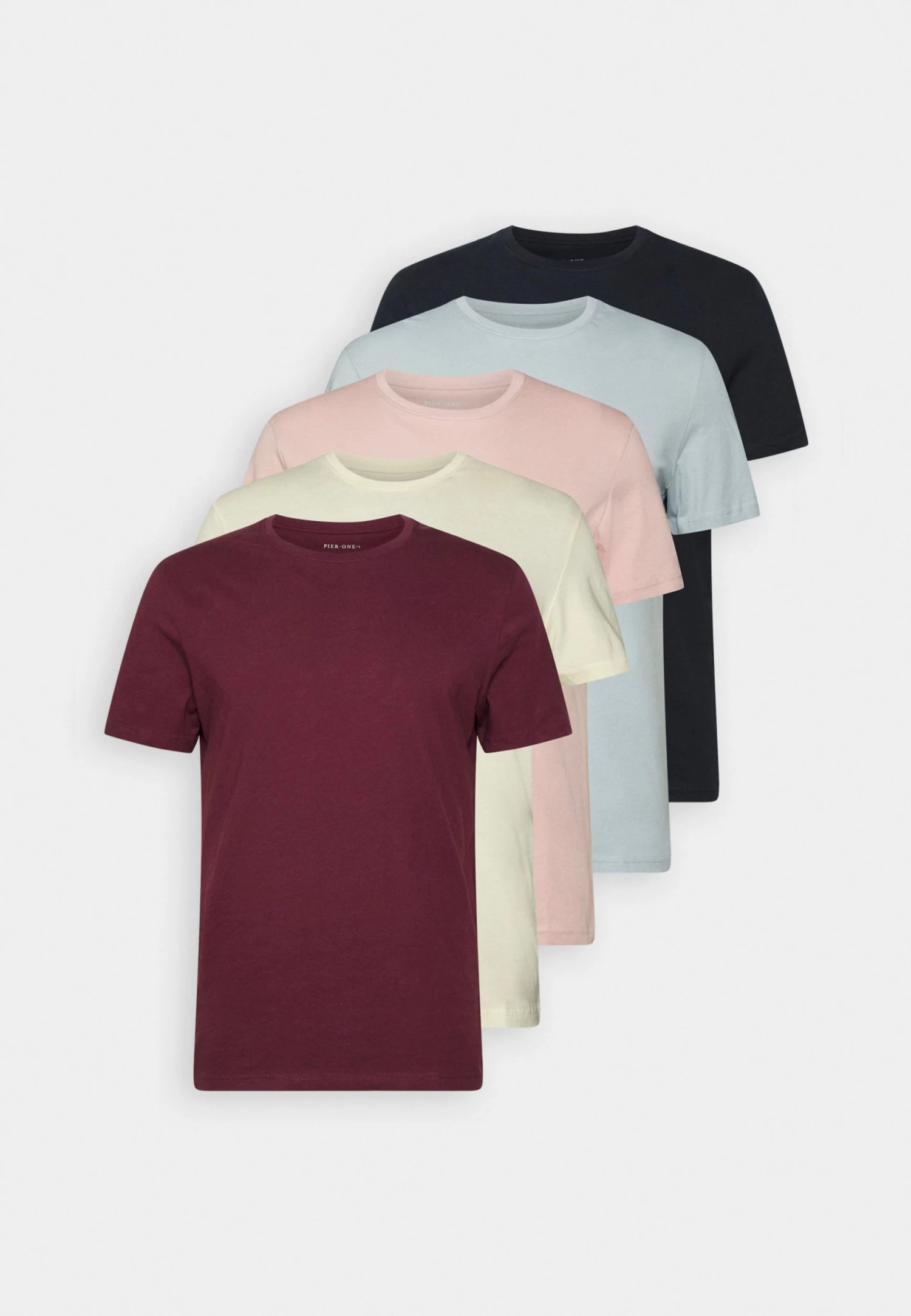 Pier One 5 PackT-Shirt BasicDark Blue/Pink/Off-White Uomo T-shirt E Polo PI922O0GY-K12 10 Pier One 5 PackT-Shirt BasicDark Blue/Pink/Off-White Uomo T-shirt E Polo PI922O0GY-K12 - immagine 8