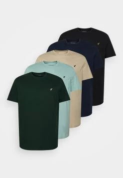Pier One 5 PackT-Shirt BasicDark Green/Beige/Light Blue Uomo T-shirt E Polo PI922O0XH-M11 -Pier One 7af36362bd71478faf64c035d446b9b1