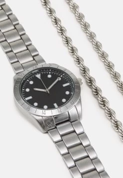 Pier One Set - Collana - Silver-Coloured/Black -Pier One 83102eb3ab884b968ea711d6d380bde6