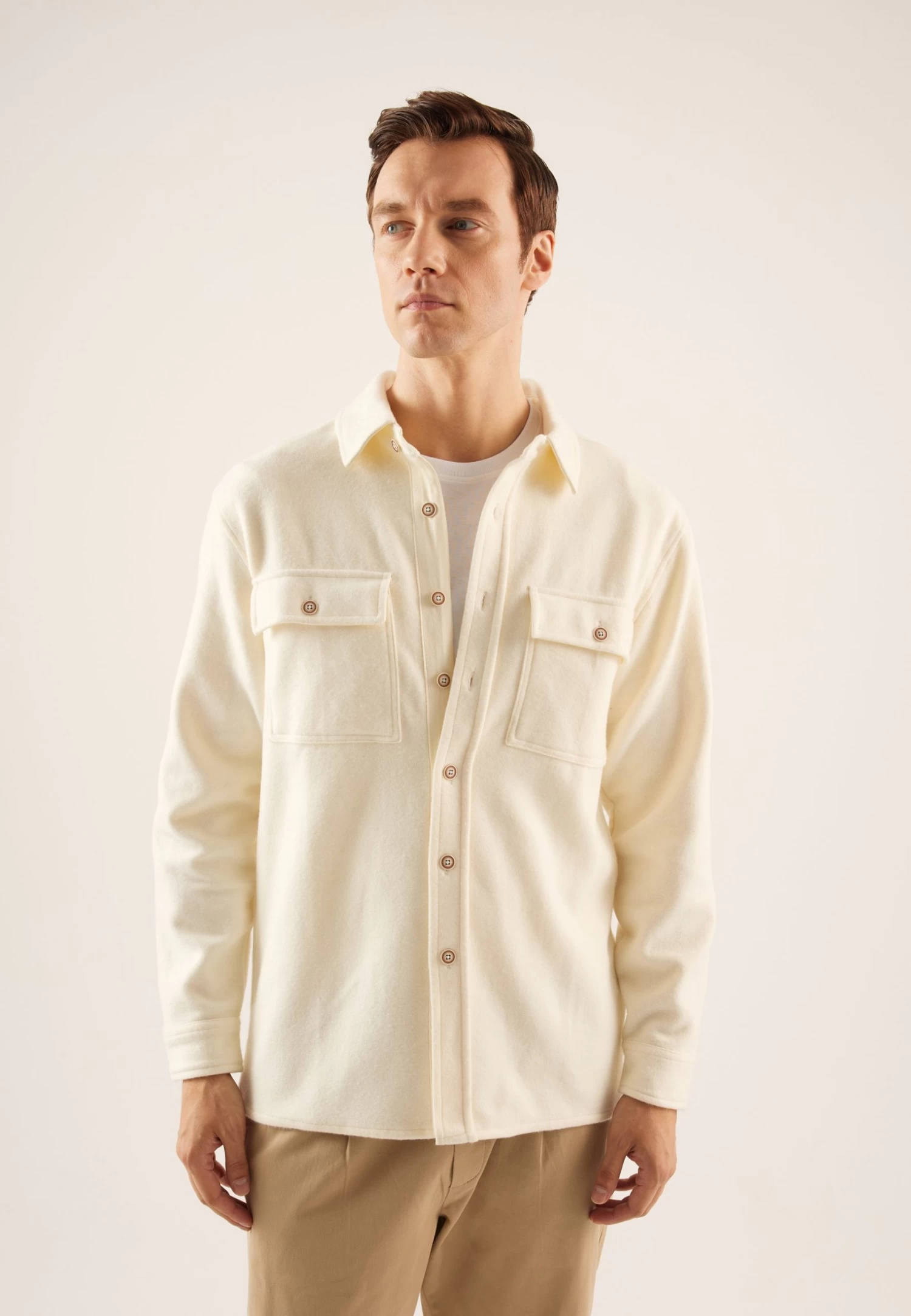 Pier One CamiciaOff White Uomo Camicie PI922D0ES-A11 3 Pier One CamiciaOff White Uomo Camicie PI922D0ES-A11