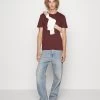 Pier One 5 PackT-Shirt BasicBordeaux/Light Grey/Brown Uomo T-shirt E Polo PI922O0GY-G12