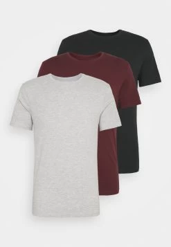 Pier One 3 PackT-Shirt BasicBlack/Grey/Bordeaux Uomo T-shirt E Polo PI922O0GQ-Q15 -Pier One b4adf13b9960406cbe579058828ee383
