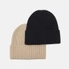 Pier One Unisex 2 Pack - Berretto - Black/Beige