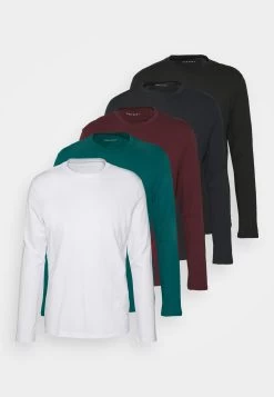 Pier One 5 PackMaglietta A Manica LungaWhite/Dark Blue/Black Uomo T-shirt E Polo PI922O0RB-A13 -Pier One d83220e9e54d43fcb8998bbd6af96e96